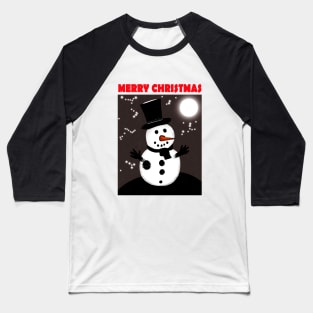 Merry Christmas Snowman 2022 Baseball T-Shirt